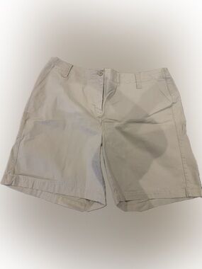 New! Talbots Light Khaki Flat-Front Shorts